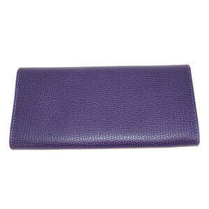 Chloe Wallet Long Decoration Zippered Leather Ribbon Purple